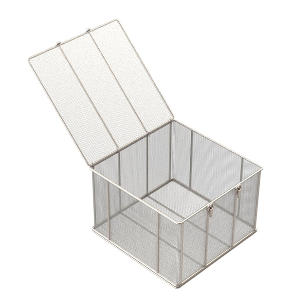 Anysizebasket Rectangular Wire Mesh Basket: 18Lx18Wx12H, 304 SS, 5/16 Rod Frame, Mesh: 4 x .063 TMT-180180120-P04S - main